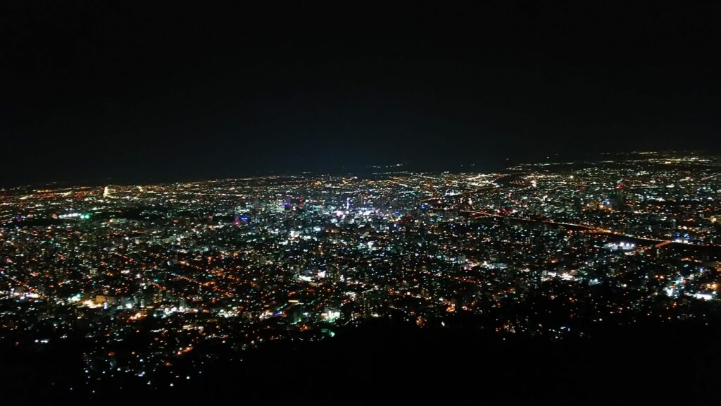 藻岩山山頂からの札幌市内の夜景