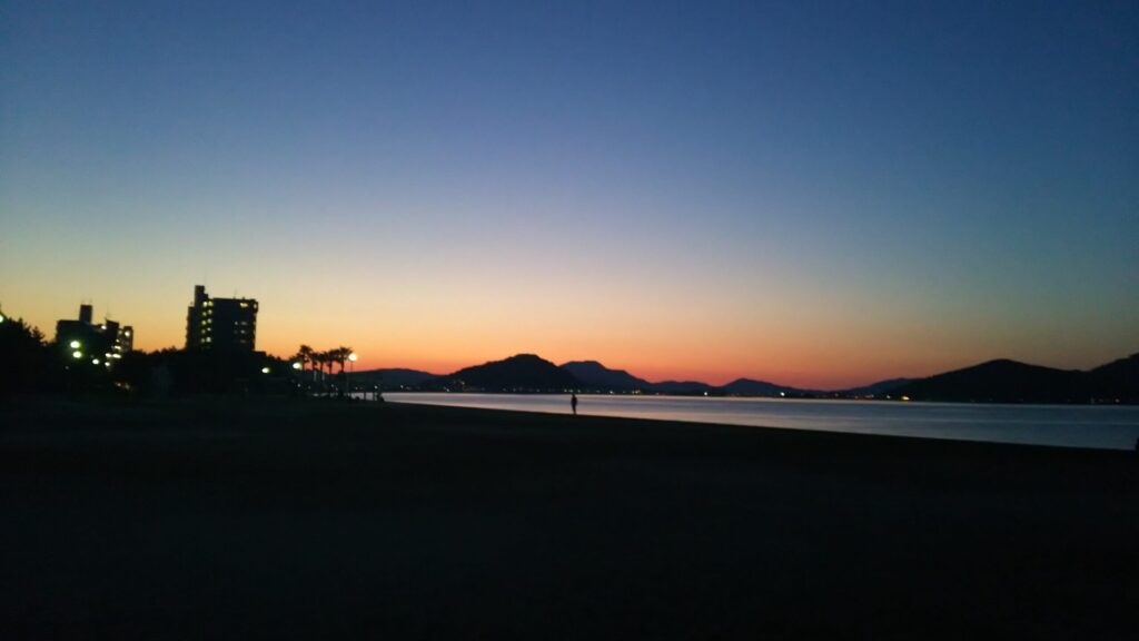 海岸線の日の入り