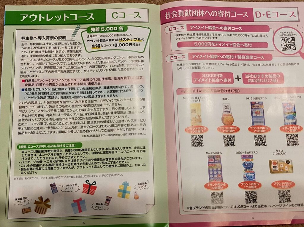 小林製薬の優待案内