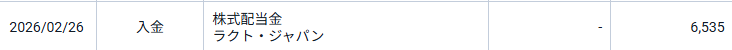 ラクト・ジャパンの配当金